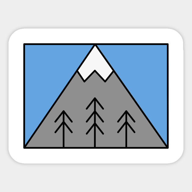 Geometric Mountain Scene Sticker by djhyman